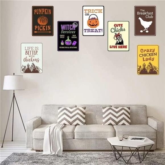 Witches Brew Halloween Sign - Fall Decor Wall Art, Witch Metal Tin Signs - Picture 5 of 7